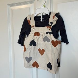 CARTERS HEART OVERALL SET